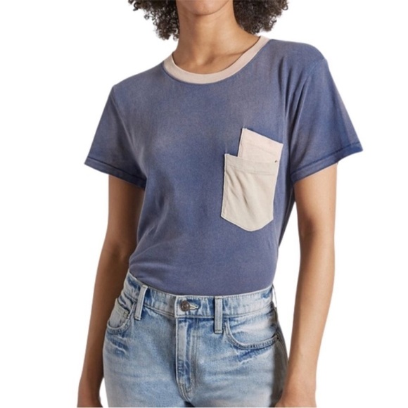 Current/Elliott The Desert Days Double Pocket Tee Blue - Picture 1 of 10